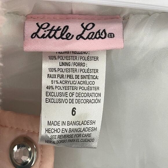 Little Lass Girls 6 Vest Metallic Puffer Hoodie Faux Fur School Fall Causal Warm - Picture 7 of 9